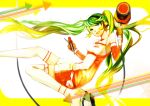  arm_warmers elbow_gloves gloves green_eyes green_hair hatsune_miku headphones lento_(water) long_hair open_mouth race_queen screwdriver solo thigh-highs thighhighs twintails very_long_hair vocaloid wrench 