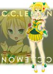  bag bare_shoulders blonde_hair bottle c.c._lemon c.c._lemon_(character) camisole character_name choker gradient_hair green_eyes hairband multicolored_hair original personification pleated_skirt purse short_hair short_twintails skirt smile solo twintails water_bottle wristband zoom_layer zpolice 