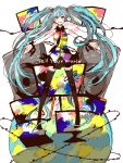  aqua_hair hatsune_miku long_hair mam233 necktie outstretched_arms pink_eyes skirt smile solo spread_arms tell_your_world_(vocaloid) thigh-highs thighhighs twintails very_long_hair vocaloid 