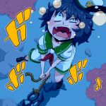  anchor aono3 blue_hair hat murasa_minamitsu open_mouth rock rope sailor sailor_hat short_hair solo sweat touhou underwater 