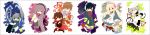  chibi creator_connection ene_(kagerou_project) headphone_actor_(vocaloid) hibiya_(kagerou_project) highres hiyori_(kagerou_project) hoodie jinzou_enemy_(vocaloid) kagerou_days_(vocaloid) kagerou_project kido_(kagerou_project) konoha_(kagerou_project) konoha_no_sekai_jijou_(vocaloid) long_hair mary_(kagerou_project) mekakushi_code_(vocaloid) mekakushi_cord_(vocaloid) motineko multiple_boys multiple_girls red_eyes road_sign short_hair sign souzou_forest_(vocaloid) twintails vocaloid 