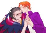  caster_(fate/zero) fate/zero fate_(series) grey_hair male multiple_boys nito_(siccarol) orange_hair uryuu_ryuunosuke 