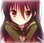  brown_eyes close-up heart heart-shaped_pupils kotsu long_hair lowres school_uniform serafuku shakugan_no_shana shana symbol-shaped_pupils 