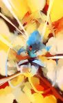  azelf blue_skin commentary creature explosion floating highres looking_at_viewer no_humans pokemon pokemon_(creature) purplekecleon signature smile solo yellow_eyes 