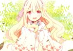  blonde_hair hairband leaf long_hair mary_(kagerou_project) open_mouth red_eyes smilepanda_(lapin) solo souzou_forest_(vocaloid) vocaloid 