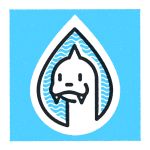  dewgong face fangs friendly_design_company highres monochrome no_humans pokemon solo water water_drop 