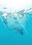  blowfish copyright_request fish goggles highres mola ocean ocean_sunfish sunfish swimwear uki_atsuya water 