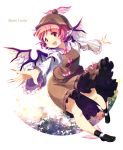  animal_ears blueberry_(5959) brown_eyes character_name dress earrings fingernails hat jewelry long_fingernails mystia_lorelei open_mouth pink_hair sharp_fingernails sharp_nails short_hair smile solo touhou wings 