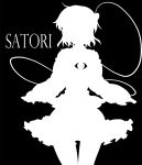  character_name highres kitazinger komeiji_satori short_hair silhouette simple_background skirt solo thigh_gap thighs third_eye touhou 