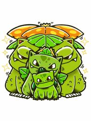  alternate_color animal_focus billyjazz bulbasaur closed_mouth commentary evolutionary_line fangs four-pointed_star full_body head_tilt highres ivysaur leaf motion_lines no_humans nostrils pokemon pokemon_(creature) pokemon_focus shiny_pokemon simple_background smile spots star_(symbol) variant_set venusaur white_background 