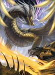  feathers fire horns lightning monster no_humans parata pixiv_fantasia pixiv_fantasia_sword_regalia scales wings 