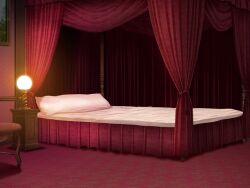  bed bedroom canopy_bed carpet chair curtains desk_lamp game_asset indoors lamp no_humans non-web_source official_art painting_(object) picture_frame pillow plant portrait_(object) rug scenery seisenki_valkyrie_sisters self-datamine shadow still_life table variant_set visual_novel_cg wallpaper_(object) 