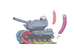  balloon braydan_barrett caterpillar_tracks commentary english_commentary highres military_vehicle motor_vehicle no_humans original shadow simple_background tank tank_cupola tank_turret vehicle_focus white_background 