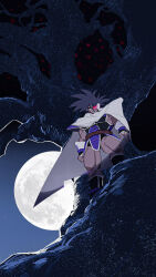  1boy absurdres arms_at_sides black_boots black_hair boots brown_eyes camocat_(turlerad) cloak closed_mouth dark-skinned_male dark_skin dragon_ball dragon_ball_z dragon_ball_z:_the_tree_of_might full_body full_moon highres looking_at_viewer male_focus monkey_tail moon muscular muscular_male night outdoors saiyan saiyan_armor scouter smile solo spiky_hair standing star_(sky) tail tail_around_own_waist tail_wrap tree tullece white_cloak 