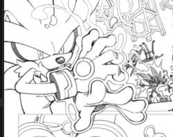  1boy animal_nose aura chair curled_fingers evan_stanley floating full_body furry furry_male gloves grey_outline greyscale long_hair looking_to_the_side male_focus monochrome no_mouth open_hand outline outside_border projected_inset silhouette silver_the_hedgehog solo sonic_(series) spiky_hair spread_fingers standing table tail telekinesis upper_body white_background white_fur white_hair wrist_cuffs 