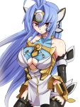  android blue_hair breasts cleavage cyborg garter_straps kos-mos large_breasts long_hair glasses_man red_eyes solo thigh-highs thighhighs xenosaga 