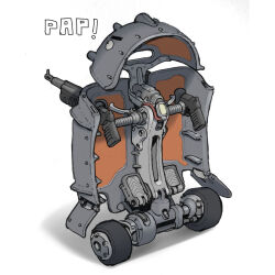  braydan_barrett gun highres no_humans original pedal segway shadow simple_background vehicle_focus weapon weapon_request white_background 