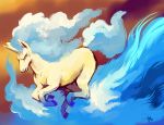  alternate_color blue blue_eyes blue_fire commentary fiery_background fiery_hair fiery_tail fire full_body highres horse looking_away no_humans nostrils pokemon pokemon_(creature) purplekecleon rapidash running scowl shiny_pokemon signature solo unicorn 