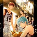  bad_id basketball basketball_uniform black_hair blue_eyes blue_hair brown_eyes brown_hair glasses grin highres hyuuga_junpei izuki_shun kagami_taiga kiyoshi_teppei koganei_shinji kuroko_no_basuke kuroko_tetsuya mitobe_rinnosuke multiple_boys open_mouth school_uniform smile sportswear yuuno_(yukioka) 