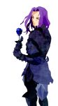 armor bad_id berserker_(fate/zero) blue_rose fate/zero fate_(series) flower kuroihato long_hair male no_headwear no_helmet purple_hair rose solo 