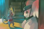 audino clothed_pokemon creature eye_contact hat kecleon looking_at_another no_humans not_shiny_pokemon nurse nurse_cap pink_skin pmd-explorers pokemon pokemon_(creature) purple_skin purplekecleon signature 