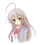  :3 ahoge blazer cilfy green_eyes haiyore!_nyaruko-san long_hair nyarlathotep_(nyaruko-san) school_uniform silver_hair 