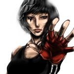  bad_id black_eyes black_hair facial_tattoo faith_(mirror&#039;s_edge) faith_(mirror's_edge) fingerless_gloves gloves lips mirror&#039;s_edge mirror's_edge nose ojsm realistic short_hair solo tank_top tattoo 