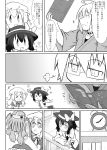  &gt;_&lt; 2girls absurdres ahoge block book bow breasts call_of_cthulhu chibi comic cthulhu doll futa4192 glasses hair_bow happy hat hat_bow highres long_hair maribel_hearn monochrome morichika_rinnosuke multiple_girls necktie reading skirt star touhou translated translation_request usami_renko 