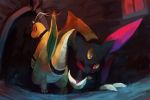  bleeding blood clothed_pokemon creature dragon dragonite eastern_dragon indoors injury looking_back no_humans pmd-explorers pokemon pokemon_(creature) purplekecleon sneasel window 