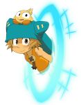  az_(wakfu) bird blonde_hair brown_eyes buttons gunpura hat portal short_hair wakfu yugo 