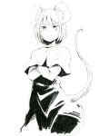  animal_ears capelet crossed_arms frown greyscale long_sleeves looking_at_viewer monochrome mouse_ears mouse_tail nazrin rough serious short_hair simple_background skirt skirt_set solo standing tail touhou white_background yudepii 