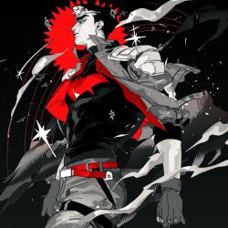  batman_(series) batman_symbol belt black_bodysuit black_gloves black_hair bodysuit brown_jacket dc_comics gloves guoba7777 jacket jason_todd male_focus mask multicolored_bodysuit multicolored_suit muscular muscular_male open_clothes pants red_hood_(dc) red_hood_and_the_outlaws short_hair superhero_costume taut_bodysuit taut_clothes two-tone_bodysuit two-tone_suit utility_belt 