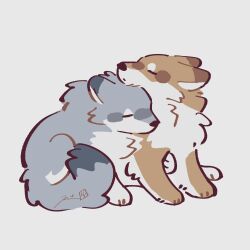  absurdres animal_focus closed_eyes commentary full_body grey_background highres no_humans original rinrinwolf signature simple_background wolf 