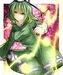  bad_id dress green_dress green_eyes green_hair highres koyuri_shouyu short_hair smile soga_no_tojiko solo touhou 