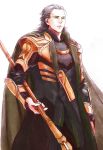  armor avengers black_hair cape green_eyes loki_(marvel) male marvel reann solo staff 