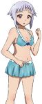  bikini bikini_skirt fnc_(upotte!!) lavender_hair nanoha_(cameko) navel red_eyes short_hair swimsuit uniform upotte!! 