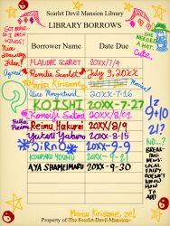  1girl absurdres bad_math bat_wings character_name commentary crystal crystal_wings disembodied_eye english_commentary english_text hat highres hitodama shanghai_doll solo star_(symbol) supermarco64 text_focus touhou wings yin_yang 