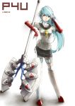  aqua_hair battle_axe blue_hair elizax9x headphones huge_weapon labrys long_hair persona persona_4 persona_4:_the_ultimate_in_mayonaka_arena pleated_skirt ponytail red_eyes robot_joints school_uniform skirt very_long_hair weapon 