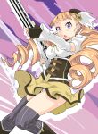  arcana_heart beret cosplay drill_hair gun hat long_hair look-alike magical_musket mahou_shoujo_madoka_magica panties petra_johanna_lagerkvist skirt solo takashi_moritaka thighhighs tomoe_mami tomoe_mami_(cosplay) underwear very_long_hair weapon weapon_connection 