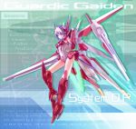  black_hair blue_eyes bodysuit boots brown_hair guardic_gaiden headset looking_at_viewer mecha_musume short_hair solo system_d.p. tamago_tomato wings 