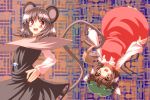  animal_ears basket brown_eyes brown_hair cat_ears cat_tail chen earrings grey_hair hat heart heart-shaped_pupils jewelry mouse mouse_ears mouse_tail multiple_girls multiple_tails nazrin red_eyes short_hair symbol-shaped_pupils tail touhou tro 