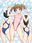  competition_swimsuit flat_chest green_eyes highleg highleg_swimsuit loli miyama_kannon one-piece_swimsuit swimsuit twintails 