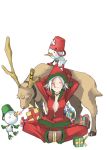  christmas gift grey_hair kazuki_ren reindeer santa_costume snowman 