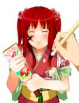  bannbi blush japanese_clothes kimono new_year red_hair redhead twintails umineko_no_naku_koro_ni ushiromiya_ange 