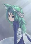  animal_ears arietta_(7th_dragon) blue_eyes errant green_hair long_hair solo 