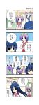  ahoge aotan_nishimoto comic hiiragi_kagami hiiragi_tsukasa izumi_konata lucky_star ribbon school_uniform translation_request twintails 