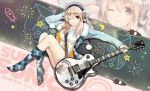  brown_eyes guitar headphones instrument long_hair nitroplus pink_hair super_soniko 