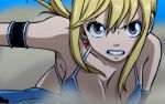  blonde_hair brown_eyes cleavage close fairy_tail lucy_heartfilia lucy_heartphilia side_ponytail vector 