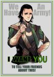  avengers black_hair green_eyes i_want_you loki_(marvel) male marvel parody pointing poster raye solo 