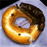  doughnut food hakuhaku_(0hi4geijxy) lowres mister_donut oekaki photorealistic still_life 
